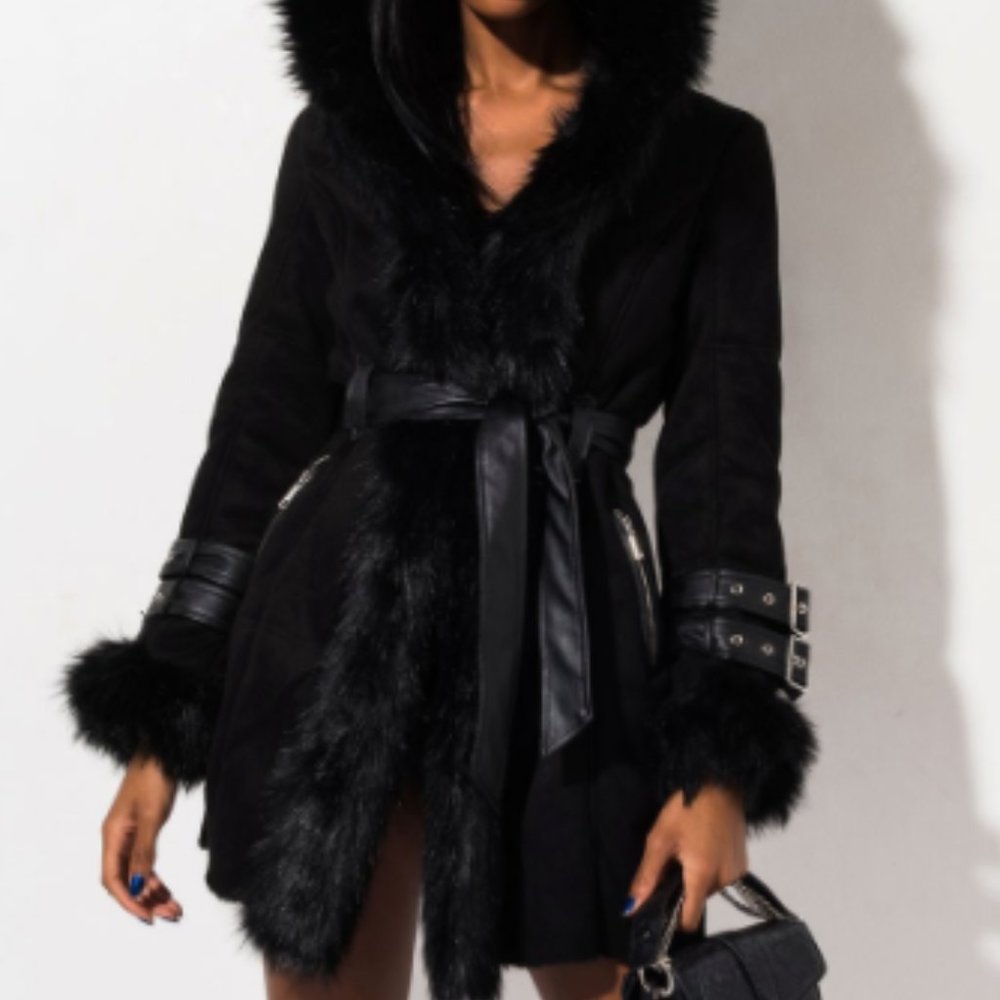 Akira Black Fur Coat